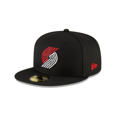 Portland Trail Blazers Gorra | New Era NBA Pixel 59fifty Fitted Cap Mexico - Negros
